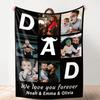 Fathers Day Gifts Custom Blanket With Your Own Photos Personalized Throw Blankets For Dad Birthday Present From Daughter or Son