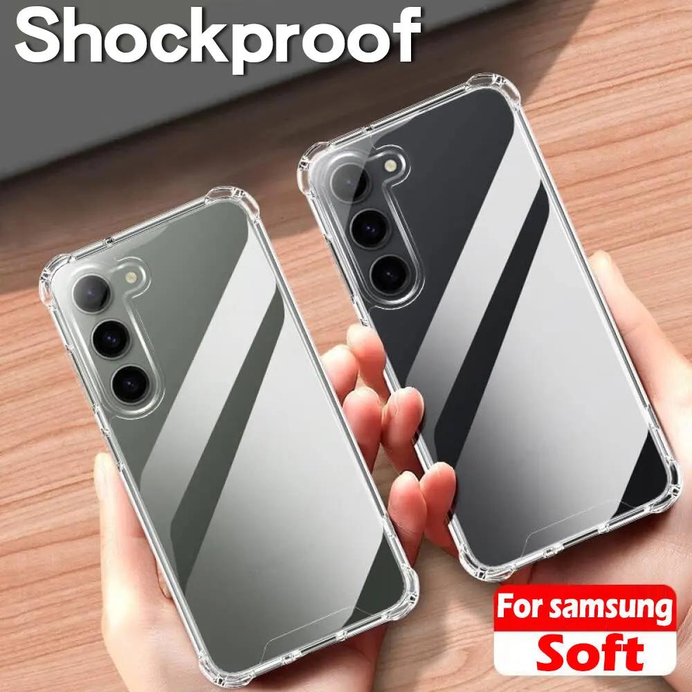 S25Edge Shockproof Clear Silicone Case For Samsung Galaxy S25 S24 FE S23 Plus S10 Lite E S20 S21 FE S22 Soft TPU Capa Cover