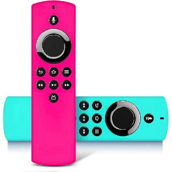 2 Pack Silicone Remote Cover, TV Remote Case, Remote Control Cover(Rose Red & Sky Blue) Rose Red & Sky Blue