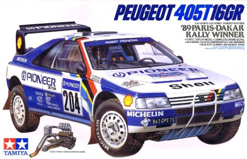 

Tamiya 124 Peugeot 405 T16GR 1989 года — автомобиль-победитель ралли Париж-Дакар