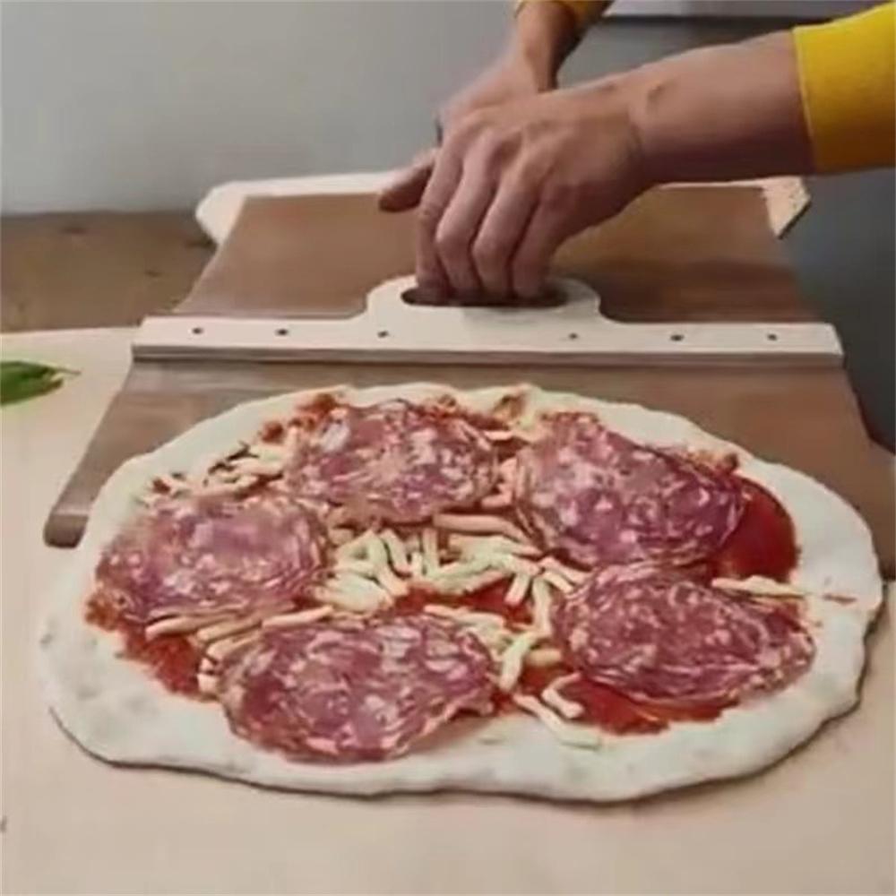 Sliding Pizza Peel Shovel Wooden Non-Stick Pizza Slide Spatula Baking Tool (BPA-Free,No FDA Certificate)