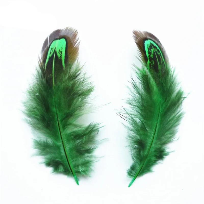 

Перья фазана-ошейника для изготовления украшений, поделок 4-8 см/2-3 Перьевой декор Свадебное карнавальное украшение Аксессуары для рукоделия 20 Piece зелёный