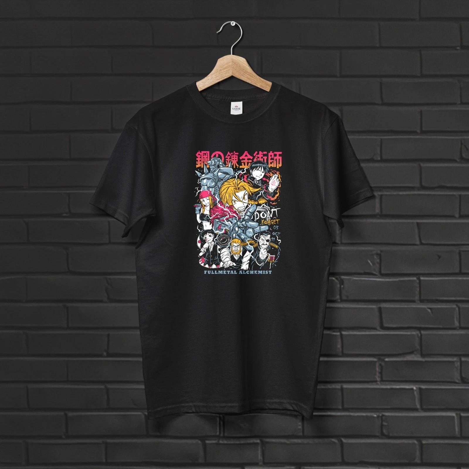 

Edward Elric Graphic Tee Shirt Men’s Casual Streetwear Alchemy Top M