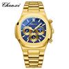 2025 Luxury Watch Men Business Fashion Waterproof Stainless Steel Chronograph Moon Phase Quartz Wristwatch Male Clock