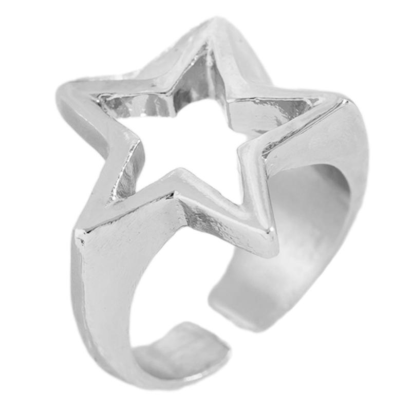 Fashionable Geometric Star Adjustable Finger Rings Jewelry Vintage Aesthetics Y2k Accessories Party Rings Jewelry Charm