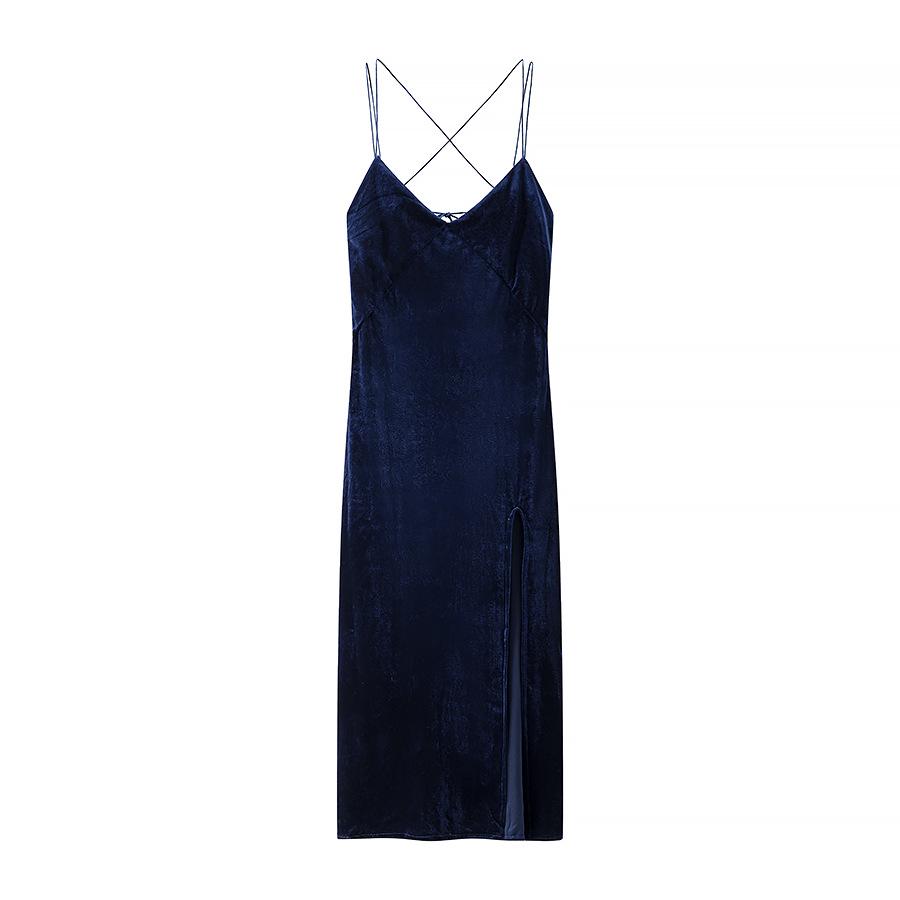 Women's High Neck Chiffon T-Shirt & Golden Velvet Camisole Dress Set - Korean Style Casual Autumn/Winter Fashion