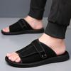 Summer New Men Gladiators All Match Suede Leather Casual Shoes Breathable Beach Sandals Outdoor Slippers Plus Size