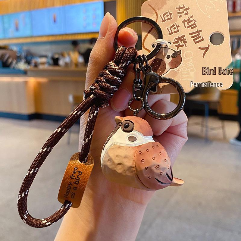 

Original Resin Wood Carving Style Bird Couple Keychain - Cute, Creative, and Exquisite Bag Pendant OPP Bag Packaging