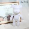 Wholesale 3Pcs DIY Paint White Embryo Fluid Plastic Hand Painting Violence Bear Toy Model Doll Building Block Bear Doll Gifts