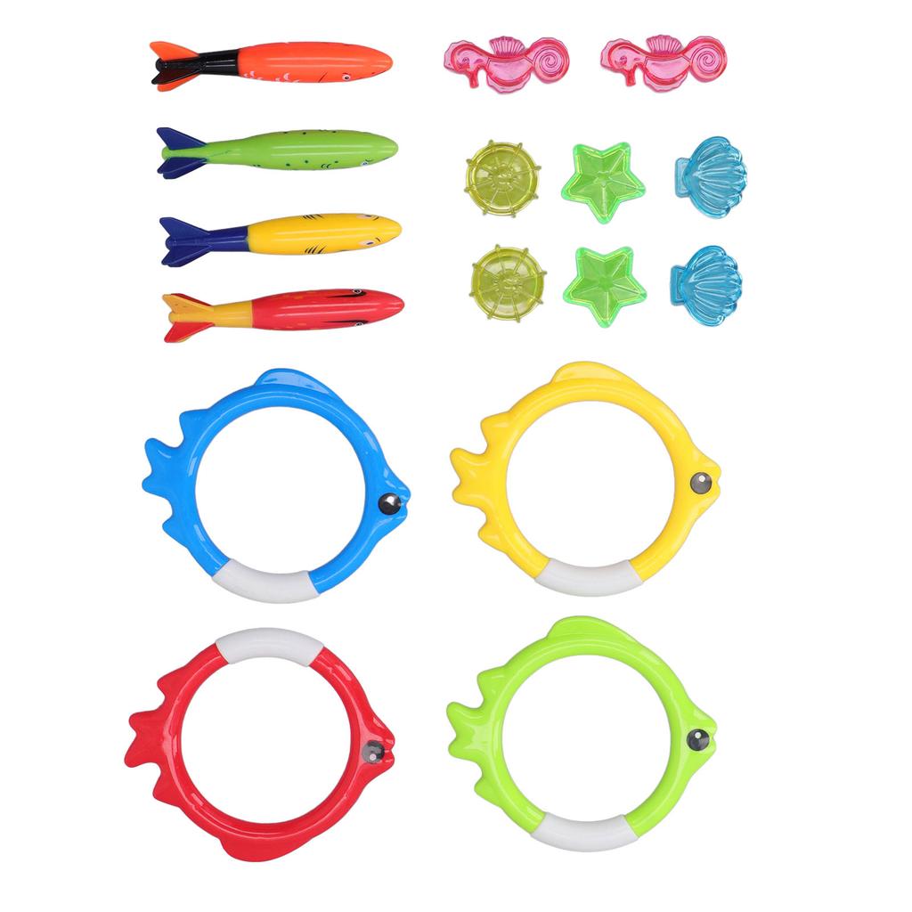 Torpedos Swim Sinking Set Seahorses Fish Rings Underwater Swimming Pool Toy for Children Kids