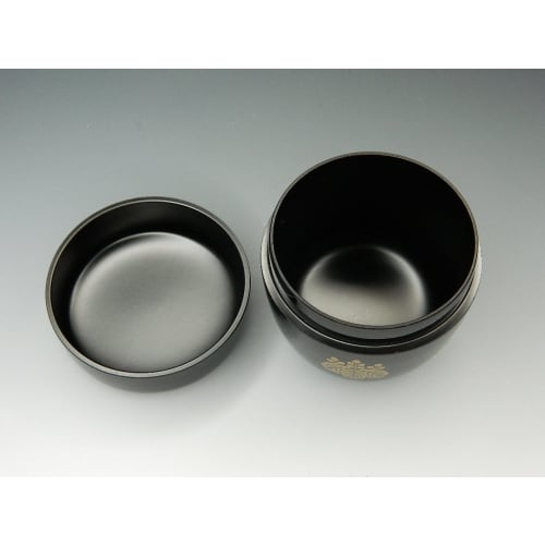 Medium-sized Tea Caddy with Kodaiji Maki-e Lacquer and Colored Maki-e Lacquerware, Made of Resin, Made In Japan, Suitable for Tea Ceremonies