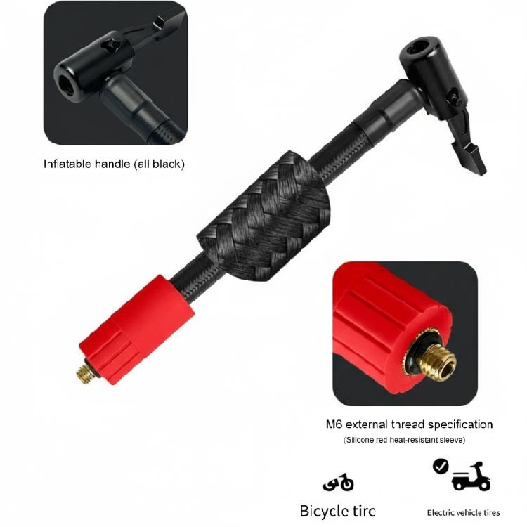 Leak Proof 6mm External Thread Inflation Hose Brass Nozzle with Rubber Seal High Pressure Suitable for Auto Bike Tires