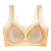 Thin ice silk lifting seamless underwear for girls in summer, with large chest and small chest, semi fixed cup, beautiful back bra, crossed back