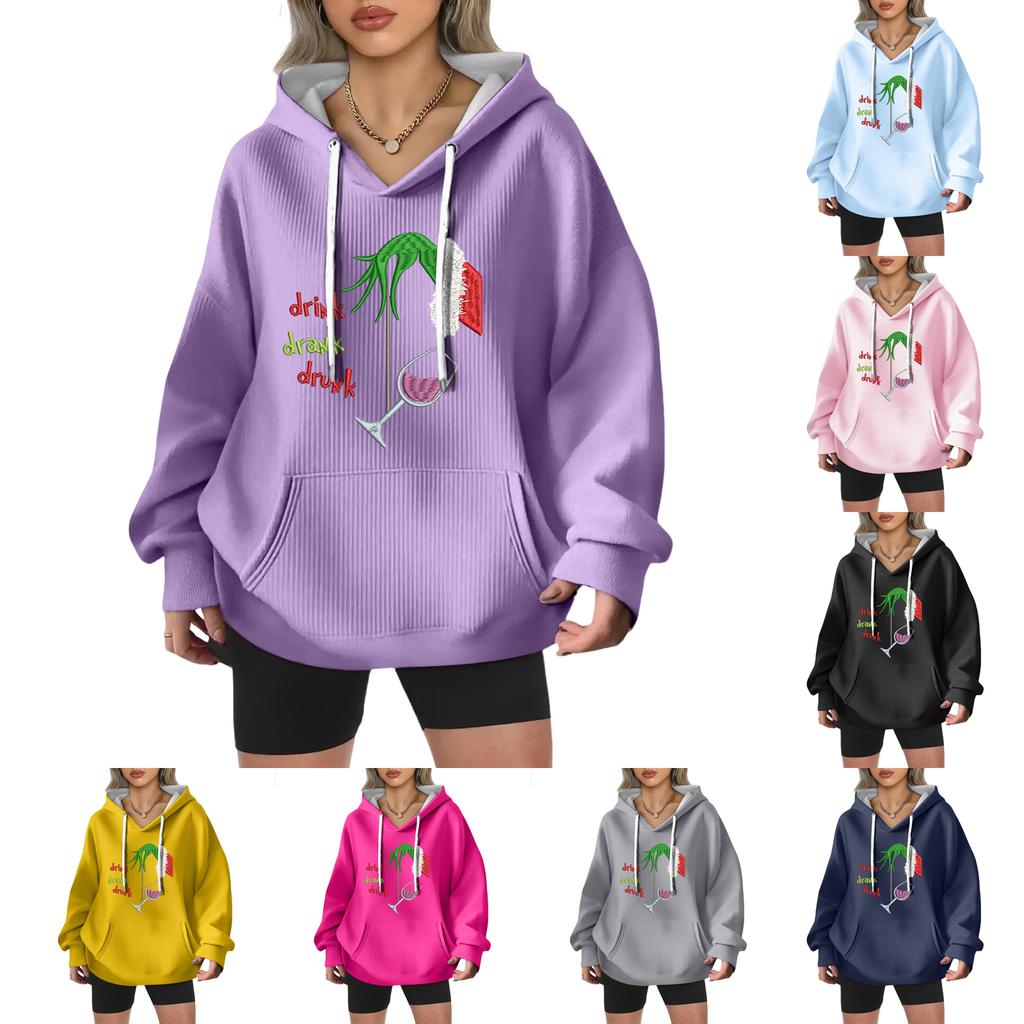 Women's Fashion Casual Christmas Angel Print Pullover Long-Sleeve Sweatshirt