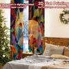 2pcs, 2D FLAT PRINTING Curtains (Without Rod) Autumn Fox(3) Christmas holiday curtains with digital printing Polyester Curtains