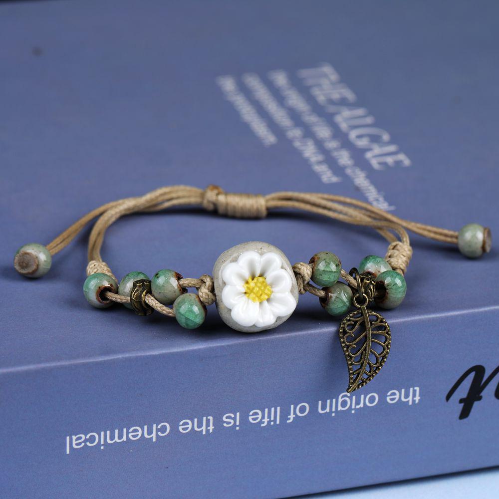 Broken Bridge Ceramic Floral Handmade Bracelet - Women's Fashion Jewelry