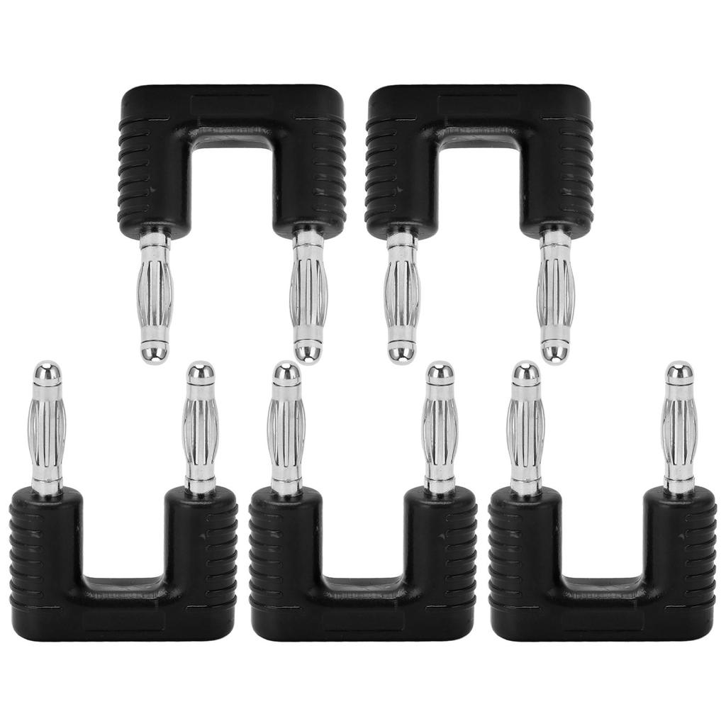 5Pcs J.20004 Banana Dual Plug Spacing 19mm Copper Nickel Plated Dual Tip Banana PlugBlack
