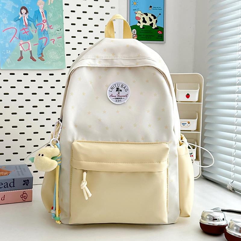 Schoolbag Japanese ins Small fresh and sweet schoolbag Fashion versatile Middle school student backpack Large capacity lightweight backpack