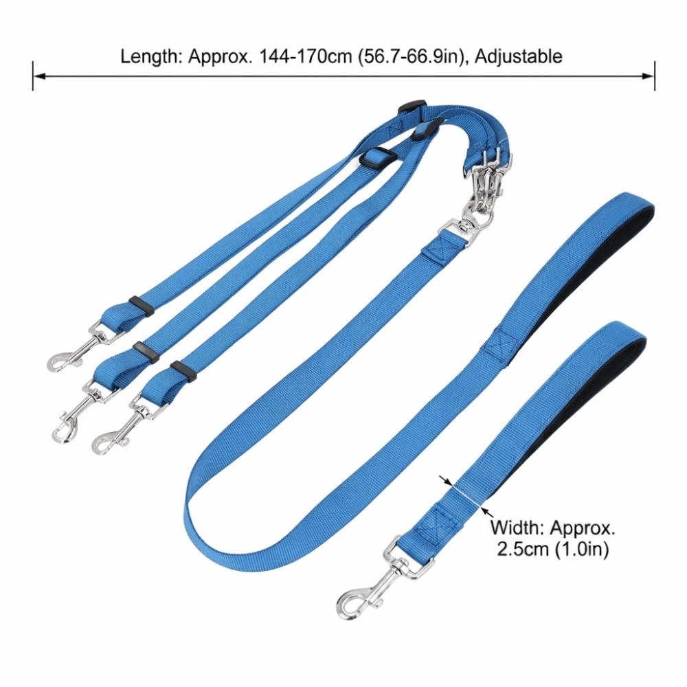 Nylon Fabric Dog Triple Leash Adjustable Length Dog Split Leash Pet 3 In 1 Leash  Park Travel