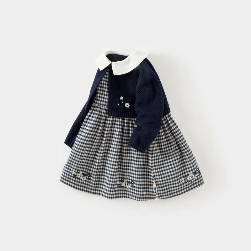 Осеннее вязаное платье-свитер для девочек 120cm