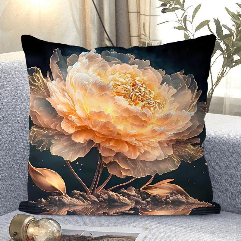 Fantasy Flower Pattern Decorative Pillowcase Living Room Bedroom Square Cushion Pillowcase