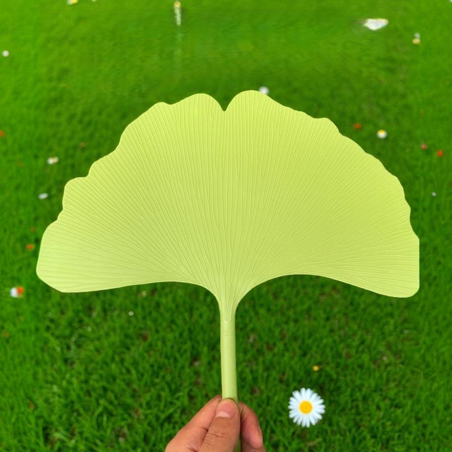 Ginkgo Leaf Lotus Fan: Artistic, Portable Garden Fan for Summer Coolness