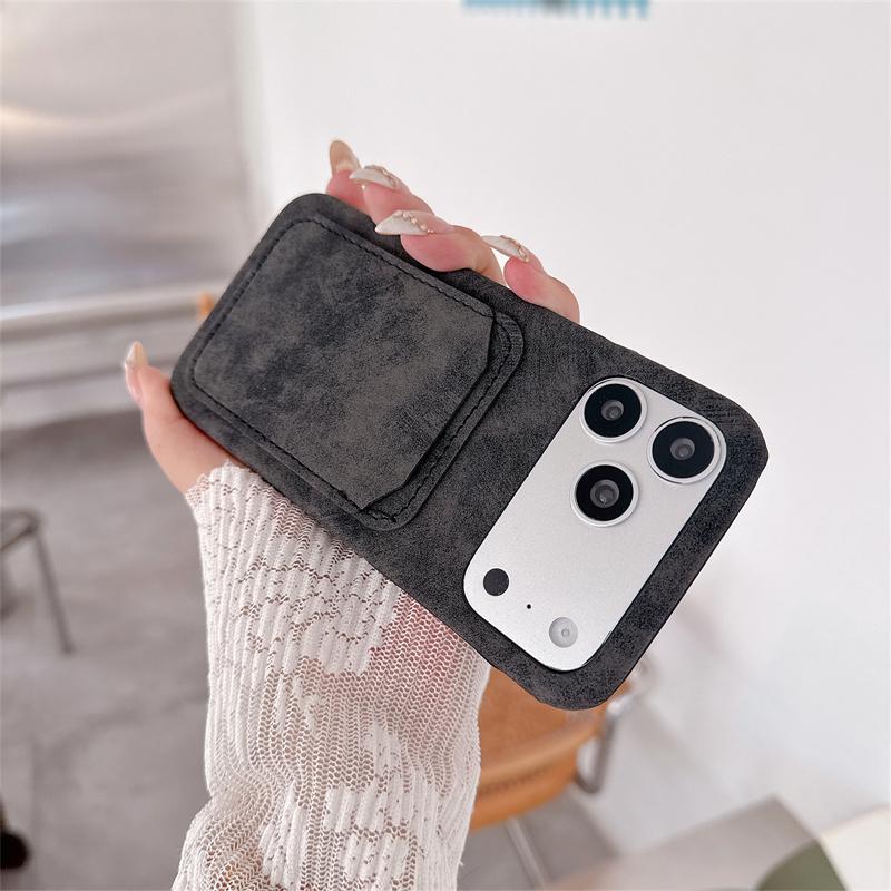 Luxury Fashion Matte Retro TPU Leather Phone Case For iPhone 17 16 15 14 Plus 13 12 Pro Max 11 Card Wallet Shockproof Back Cover