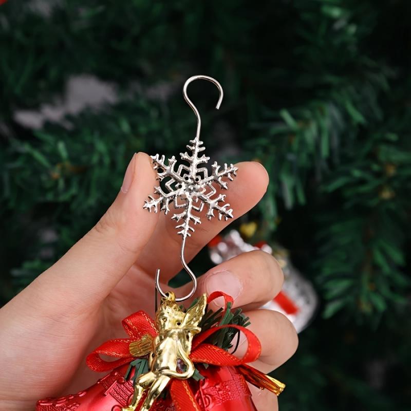 5/10pcsChristmas Snowflake Hooks Holiday Party Christmas Tree Decorations Hooks Fireplace Door Christmas Socks Christmas Balls G