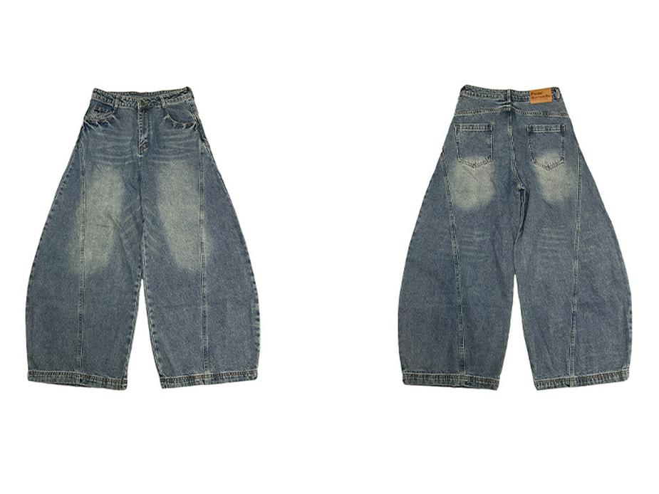 2024 Scimitar Design Bananen-Sichelhose: Retro Wide-Leg Deconstructed Jeans für Männer und Frauen