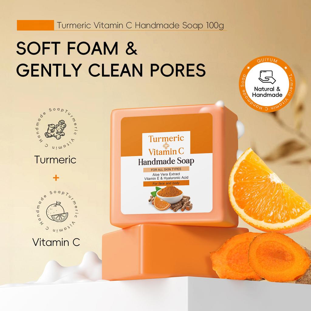 Curcuma VC Serum Oil Facial Soap 100g For Cleansing And Moisturizing Face And Body