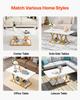 Coffee Table, Modern Faux Marble Coffee Table, 2-Tier Rectangle Center Desk with Geometric Legs, Minimalist Sturdy Metal Frame Accent End Desk for