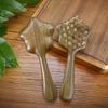 Green Sandalwood Sheep Horn Comb - Solid Wood, Unpainted, Scalp Massage & Meridian Comb