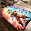 1pz Coperta in Flanella con Stampa Son Goku, Alta Qualità per Tutte le Stagioni, Decorazione per la Casa, Calore e Comfort, Perfetta per Regali di Natale