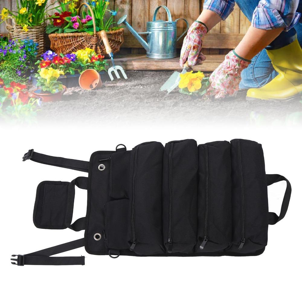 

Professional Tool Roll Organizer Oxford Cloth Portable Tool Storage Bag Gardening чорний