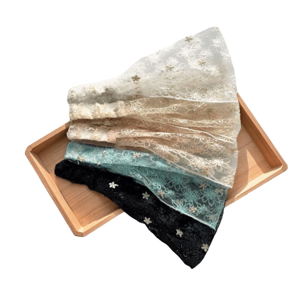 Floral Pattern Embroidered Headband Lace Elastic Headband Fashion Yoga Headband  Women's Use