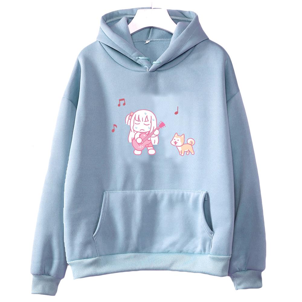 BOCCHI THE ROCK! Hitori Gotou Ryou Yamada Cartoon Hoodie Kawaii/Cute Long-sleeved Sweatshirt Sense of Design Women/men Fleece
