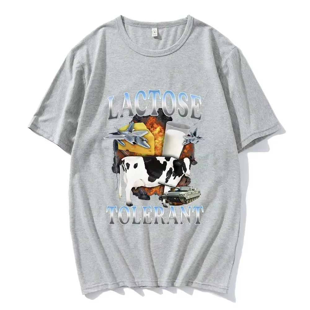 

Lactose Tolerant Funny Graphic T-Shirt Men Women Fashion Vintage Short Sleeve T-shirts Cotton Casual T Shirts women clothing S