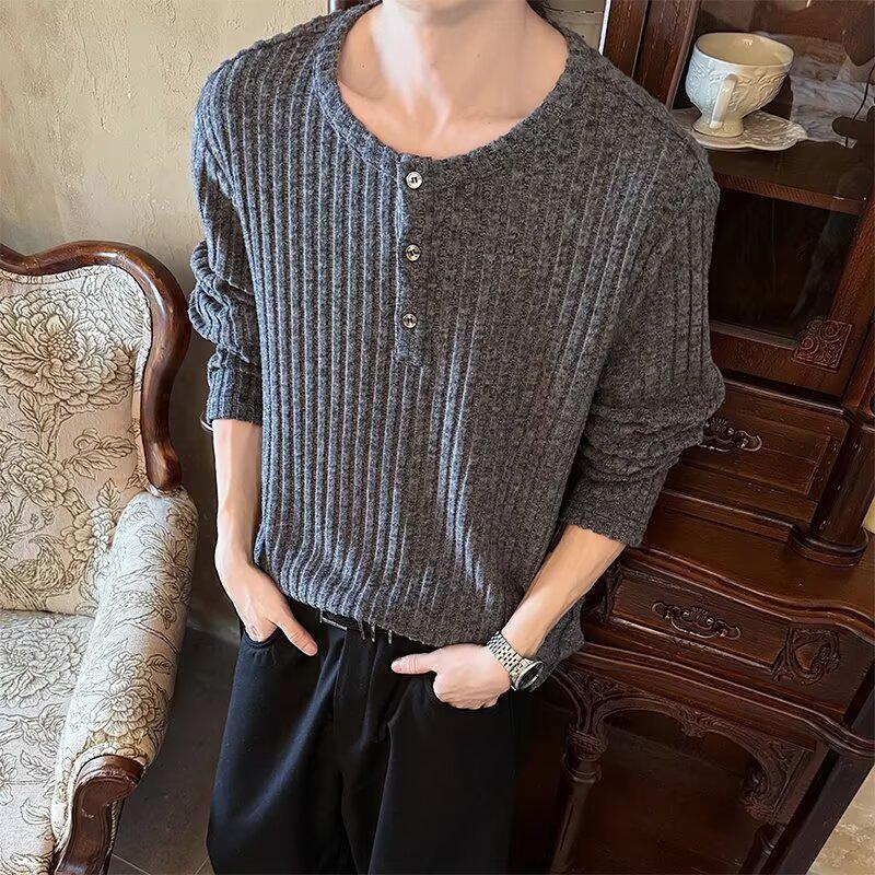 2025 Retro Vertical Stripe Long Sleeve Sweater - Unisex Autumn Trend