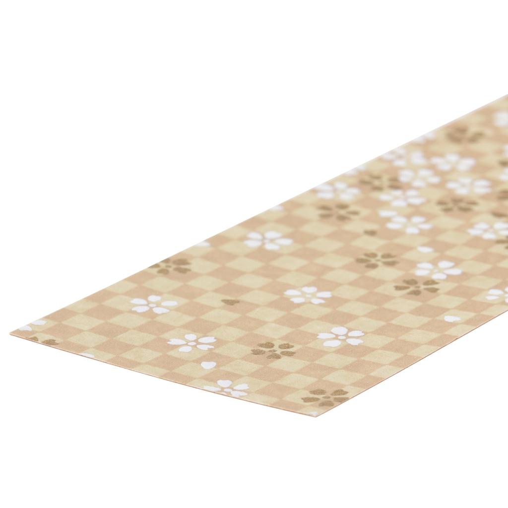 Kawasumi Washi Yuzen Washi Bookmarks Brown with Japanese Pattern Stencil-Dyed (6 Sheets)