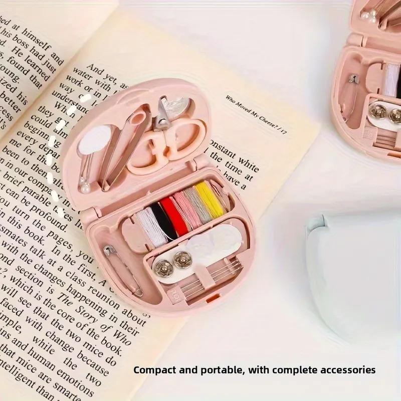 Adorable Pink Sewing Kit: Complete Set with Everything You Need, Compact & Convenient for On-the-Go Fixes
