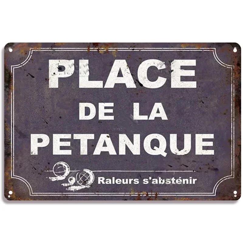 Vintage Funny Metal Tin Sighs Place Des Aperos Plaque For Bar, Pub, Club, Wall Decor, Iron Painting Retro Home Decorative Plate