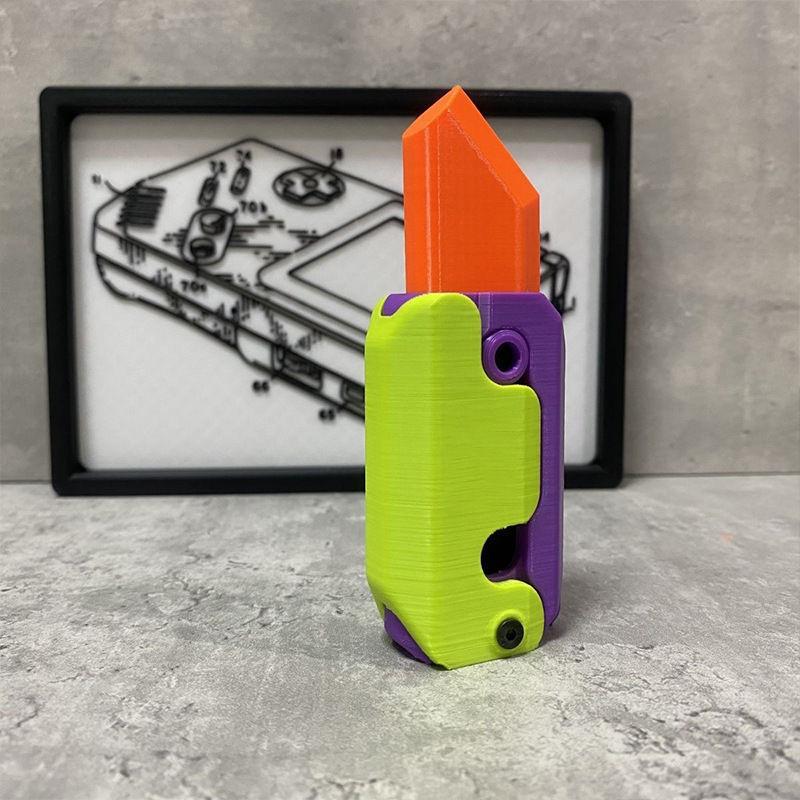 2Pcs 3D Printing Gravity Cub Jumping Small Radish Knife Mini Model Student Prize Pendant Decompression Toy For Children Gift