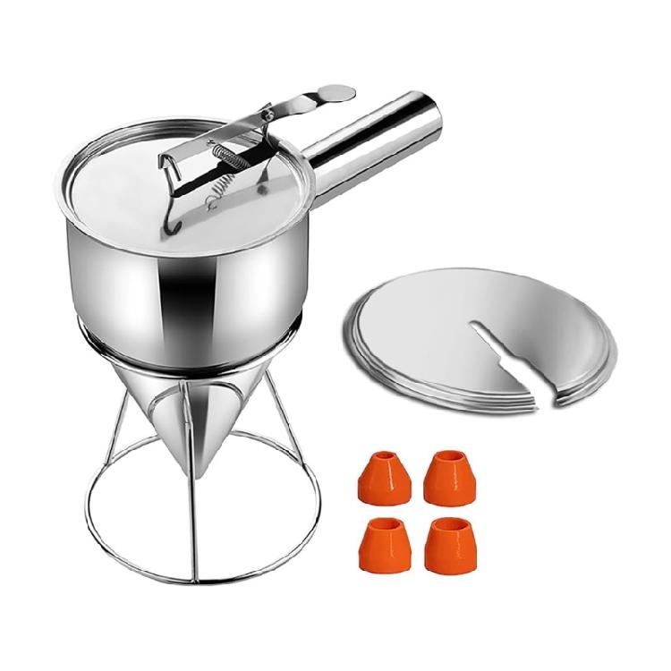 Stainless Steel Batter Dispenser 1200ML Pastes Dispenser Suitable for Perfect Pancakes Cupcakes Waffles Includes Stand 1