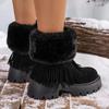 Damskie botki do kostki 2024 Moda Zima Leopard Zamsz Buty z bocznym zamkiem dla kobiet Pluszowy gruby obcas Vintage krótkie śniegowce