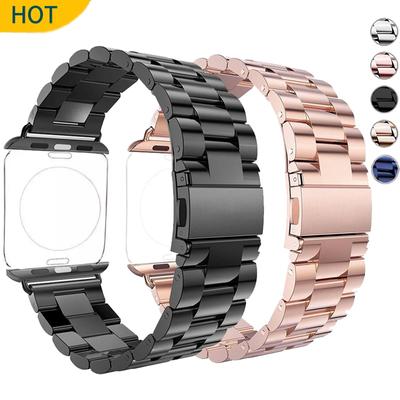 Řemínek z nerezové oceli pro Apple Watch 5 pásek 44 mm 42 mm pásek na hodinky Náramek pásek pro Iwatch Series 3 4 Se 6 2 40 mm 38 mm Three Link