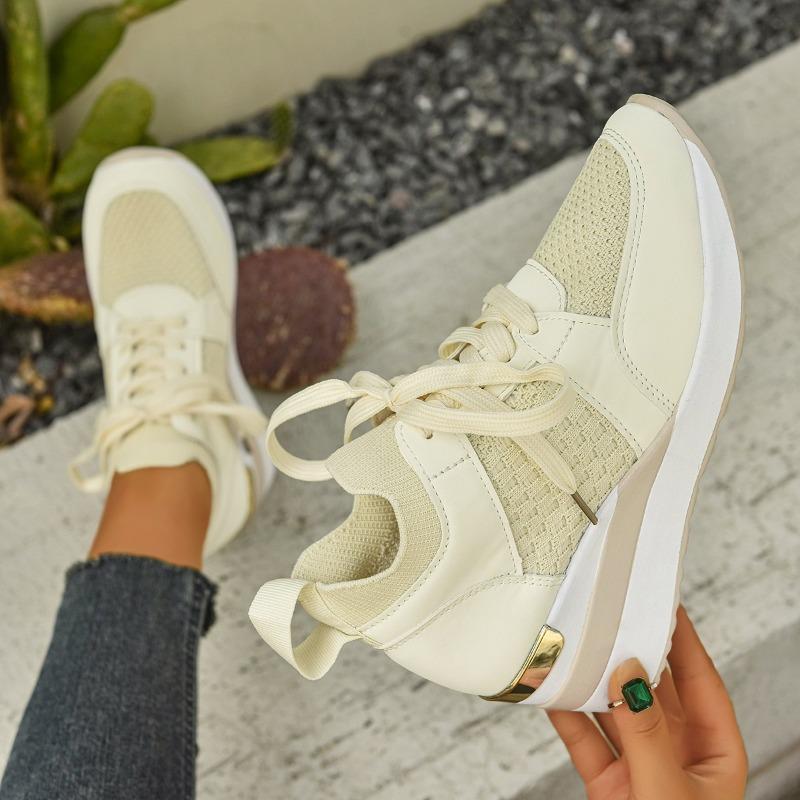 Breathable Mesh Walking Shoes for Women Plus Size Fashion Black Wedge Sneakers Woman Lightweight Non Slip Socks Casual Sneakers