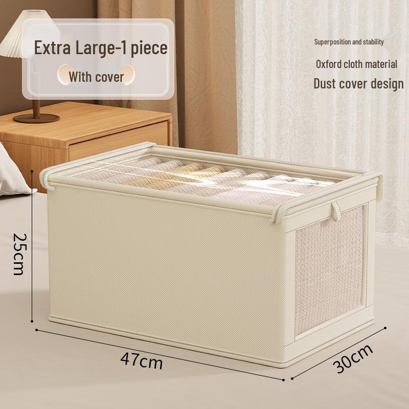 Foldable Oxford Cloth Storage Box with Lid for Clothes and Socks