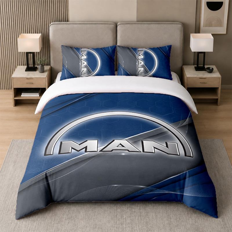 Set Biancheria da Letto 3 Pezzi Camion Uomo Lenzuolo Morbido e Due Federe Decorazione Camera da Letto Casa