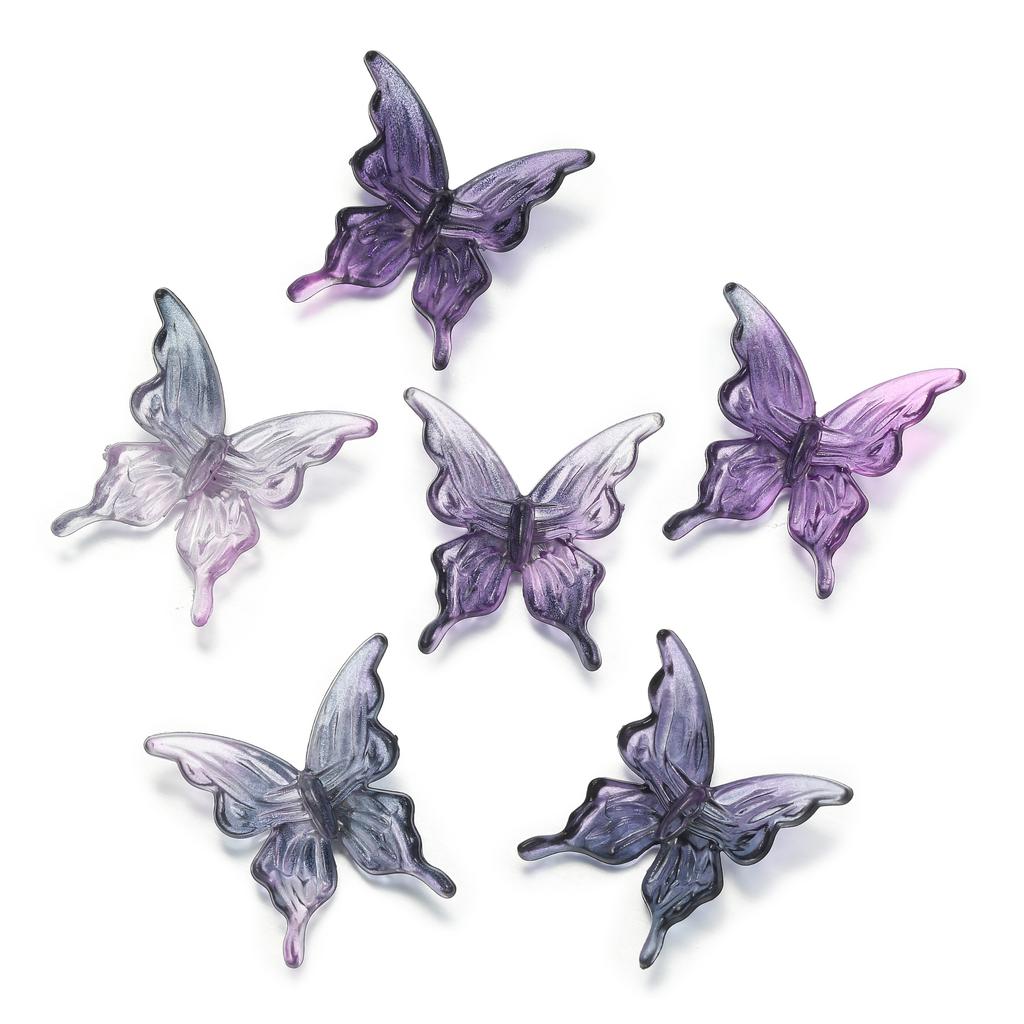 10Pcs/Lot Two-Color Butterfly Acrylic Bead Loose Spacer Bead for Jewelry Fingdings Marking DIY Necklace Bracelet Accessories