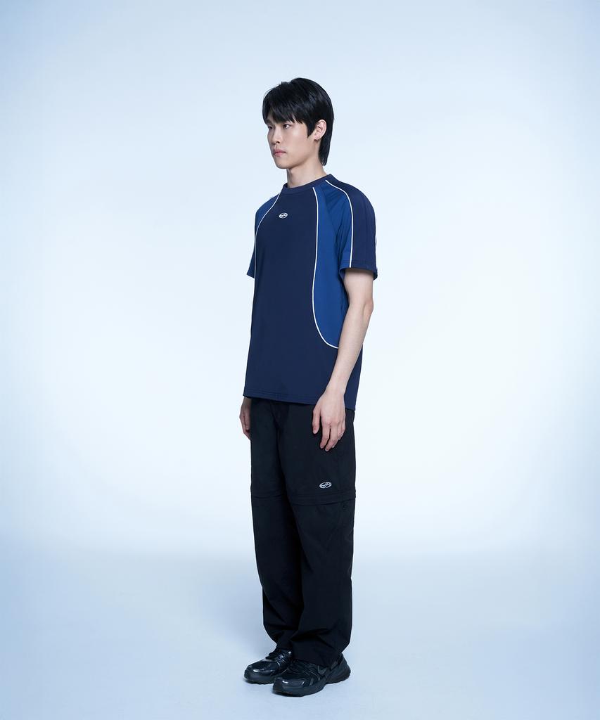 Hyeonpiteu Sporty Jersey T-Shirt-[Blue]